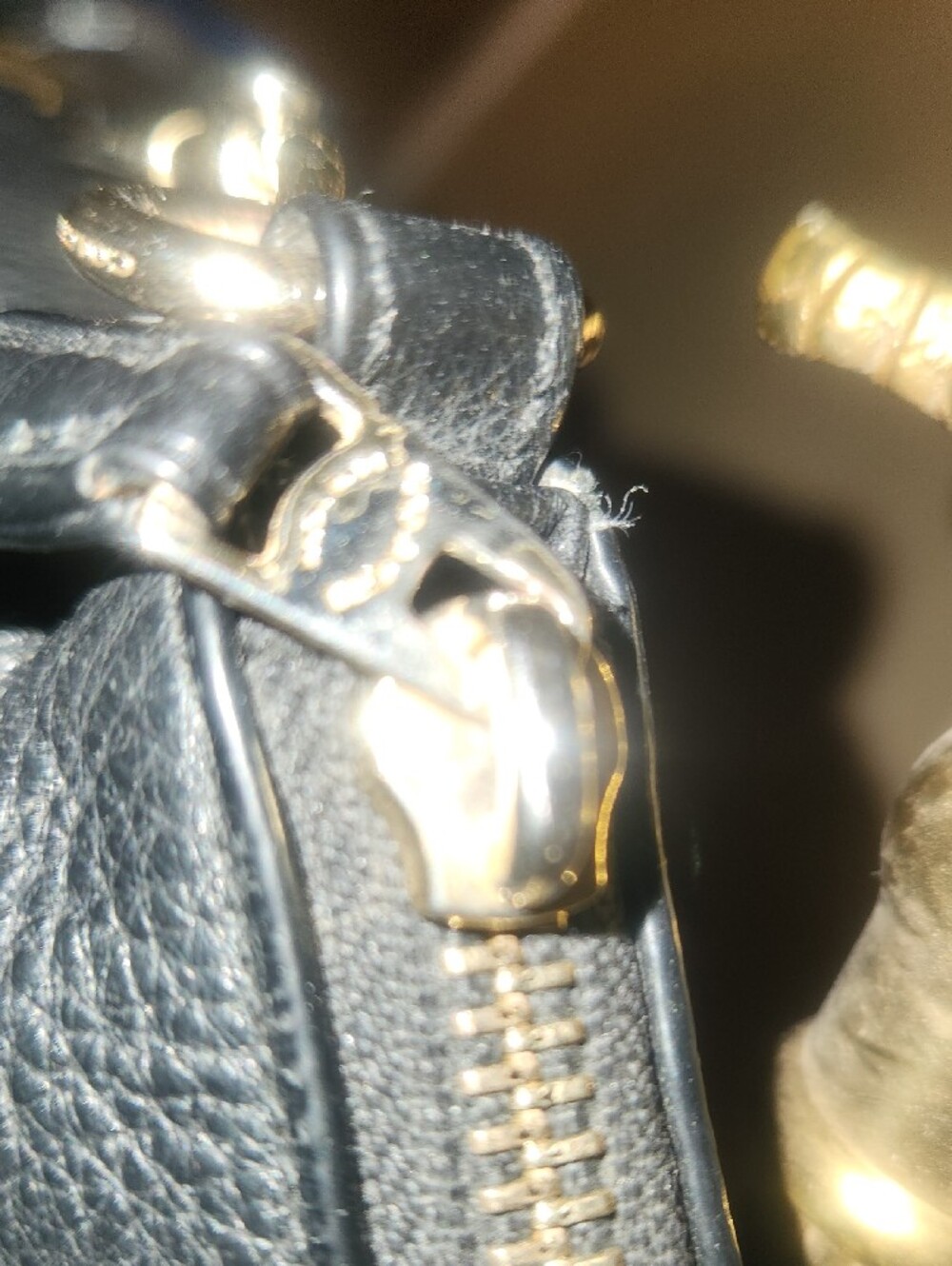 Coach Kelsey Black Pebbled Leather Tote with Gold Accents - Picture 3 of 12